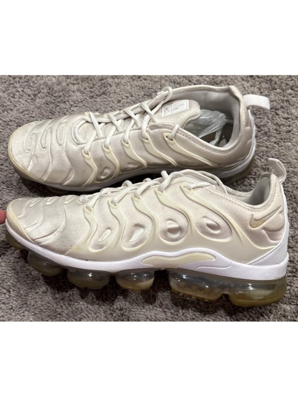 Great! Nike Air Vapormax plus Triple Platinum 924453-100 Men's 13